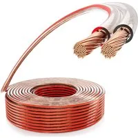 Poppstar Lautsprecherkabel (2x2,5mm) Vollkupfer OFC 99,9% Audio-Kabel, (3000 cm), Boxenkabel für Stereoanlage und Lautsprecher