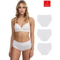 Tazzio Taillenslip 3er-Pack Damen Slip F920 (Packung, 3-St., 3er-Pack) hoher Bund kaschiert, zeichnet sich nicht ab