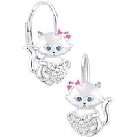 Limana Paar Creolen Mädchen Ohrringe Damen Katzen 925 Silber Kinder Ohrhänger Geschenk (Schmuck inkl. Dose), Ostern Weihnachten Geburtstag Nikolaus Einschulung Schulanfang