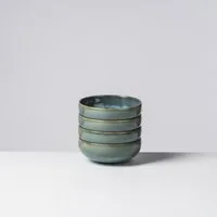 Gipfelstück Schüssel Tiefer See, Steinzeug, (Set, 4-tlg), Scandi-Style, glänzende Reaktivglasur, jedes Stück ein Unikat