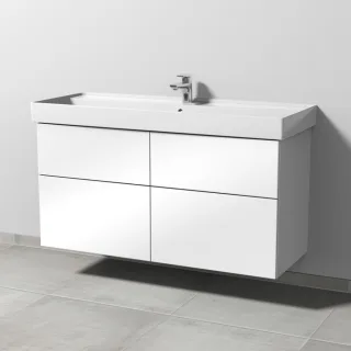Sanipa 3way Waschtischunterbau zu Villeroy & Boch Collaro Waschtisch mit 4 Auszügen, Weiß-Glanz SF83878