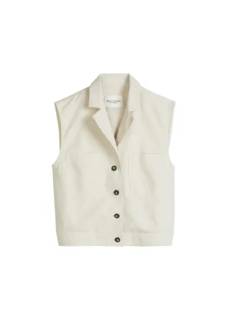 Marc OPolo Casual - Weste relaxed grey silk - Gr. - 44