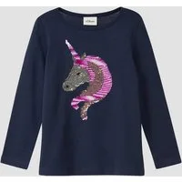 s.Oliver Langarmshirt T-Shirt Langarm-Jersey-Shirt mit Pailletten im A-Shape