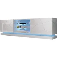 MIRJAN24 TV-Schrank Qiu 200 (mit 2 Drehtüren und Regale) Gefräste Seiten und Fronten, 200x40x57 cm