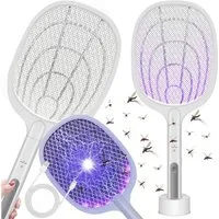 Verkgroup Fliegenklatsche Elektrische Fliegenklatsche UV Insektenlampe Mückenfalle Akku USB, UV-Licht, elektrische Insektenfalle, 3000V Hochspannung, USB-Akku