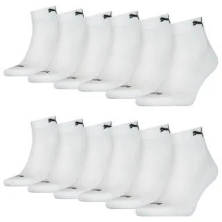 12 Paar Puma Quarter Socken mit Frottee-Sohle Gr. 35 - 46 Unisex Cushioned Kurzs...