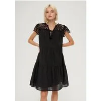 QS Minikleid Kleid Volantkleid mit Broderie Anglaise