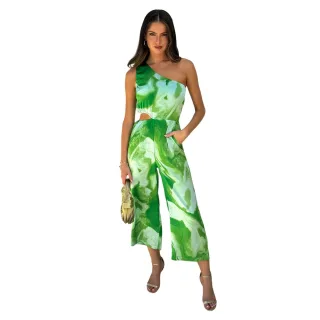 AX Paris - Jumpsuit für Damen, Ausschnitt (Grün)