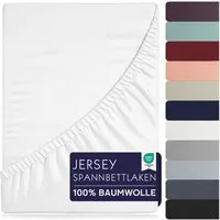 BRB HOME Spannbettlaken Spannbettlaken Jersey Baumwolle für Topper Boxspringbett bis 27 cm, Baumwolle, Gummizug: Rundum, (1 Stück), Matratzen bis 27 cm Höhe, OEKO TEX Standard 100, Jersey Spannbetttuch
