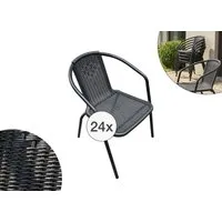 LC Garden Stapelstuhl Garvista Stapelstuhl 54x52x72cm schwarz Gartenstuhl Terassenstuhl, Pulverbeschichteter Stahl