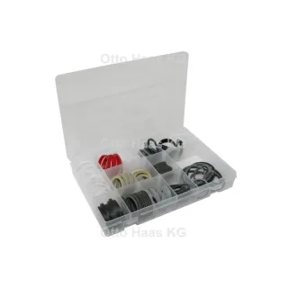 HAAS Oha Dichtungs-Sortiment 7307 125 Stück, 270x180x42mm, für Kunststoff-/Metall-Siphons, transparent
