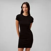Calvin Klein Jeans Jerseykleid SS CTN CNTR 1X1 RB S Mit Rundhalsausschnitt