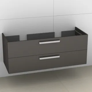 Artiqua 412 Waschtischunterschrank für Ventuno T0020 Stahlgrau Metallic, 412-WU2L-I27-7141-88 412-WU2L-I27-7141-88