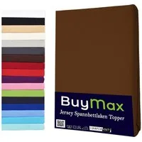 Buymax Spannbettlaken Topper, Spannbetttuch für Topper bis 12 cm Höhe, 100% Baumwolle Jersey, Jersey, Gummizug: Rundumgummi, (1 Stück), Pflegeleicht und Atmungsaktiv, in Verschiedenen Farben und Größen