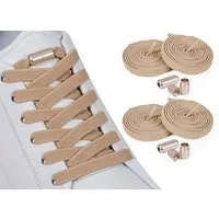 ELANOX Schnürsenkel 4 Stück 8 mm BREIT elastische Schnürsenkel mit Mettalkapseln