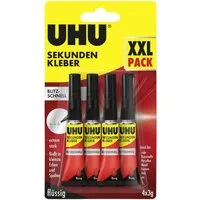 UHU Bastelkleber UHU Sekundenkleber blitzschnell 4 x 3 g flüssig