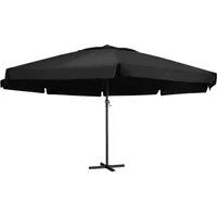 vidaXL Sonnenschirm Sonnenschirm mit Aluminium-Mast 500 cm Schwarz