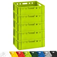 BURI Transportbehälter 5x Fleischkiste E2 Metzgerkiste Lagerkiste Eurobox lebensmittelecht, (5-St)