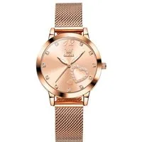 OLEVS Quarzuhr Damenuhr Olevs Roségold mit Herz-Diamant – Glamouröse Schmuckuhr
