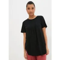 bonprix T-Shirt dezente A-Linie, Kurzarm, aus Baumwolle und Viskose
