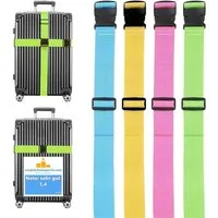 Praktikraft Koffergurt 4 Stück Kofferband & Koffergurt Set, (4er Set, 4-tlg., 4-teilig), mehrfarbig