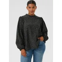 KAFFE Curve Langarmbluse Langarm-Bluse KCrya Große Größen