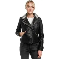 Tazzio Lederjacke F511 gefütterte Jacke mit coolen Zipper-Details & Reverskragen