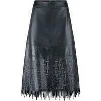 Riani A-Linien-Rock schwarz,Festlich,Leder,Strukturiert,Regular Fit,Mittel