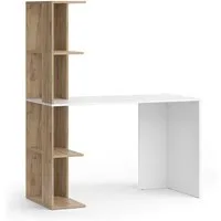Vicco Schreibtisch Tower, Weiß/Sonoma, 122.2 x 55.2 cm mit 4 Fächern (1-St)