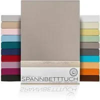 Beautex Spannbettlaken Spannbetttuch Bettlaken aus gekämmter Baumwolle Premium Jersey 160g/m², Jersey, Gummizug: rundum, (1 Stück)
