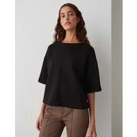 OPUS Sweatshirt GINAMA im Viskosemix überschnittene Schulter mit 3/4 Arm, fließender Fall