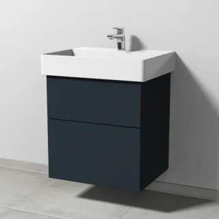 Sanipa 3way Waschtischunterbau zu Duravit Dura Square Waschtisch mit 2 Auszügen, Marine-Matt SP4261R