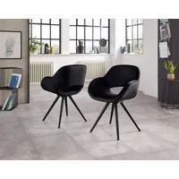 Home affaire Armlehnstuhl Aurora (Set, 2 St), Gestell aus Massivholz Buche in schwarz lackiert