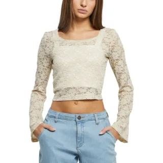 Urban Classics Ladies - LACES Cropped Longsleeve