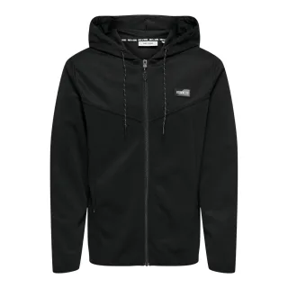 Only - Sweatjacke für Herren, mit Kapuze, Regulär (Schwarz)