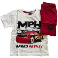 Disney Cars Pyjama Kurzer Pyjama für Jungen "Cars", Disney, weiß-blau oder weiß-rot, (Set, 2 tlg., Set bestehend aus Oberteil und Hose)