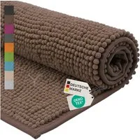 NYVI Badematte WC Vorleger NYVISpa Chenille Badvorleger, Höhe 20 mm, Polyester, Rutschfest, Saugfähig, Schnell Trocknend, Fußbodenheizung geeignet