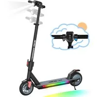RCB Elektro-Kinderroller R12 PRO mit verstellbarer Höhe, 7-Zoll-Vollgummireifen, klappbar, LED, Belastbarkeit 60 kg, Faltmechanismus mit zwei Sicherheitsverriegelungen