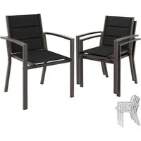 GUNJI Gartenstuhl Stapelstühle, Bequem, Korrosionsbeständigkeit Garten-essgruppe (verstärkter Alu-Outdoorstuhl, max Belastung 160 kg, stapelbar, leicht, Doppellagiger Sitzstoff), Aluminium-Gartentisch mit Klappbarer Tischplatte bis 100kg