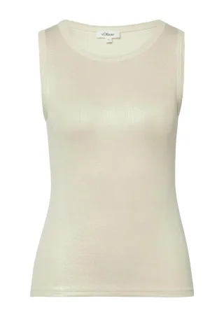 s.Oliver Red Label - Top mit Rundhalsausschnitt beige - Gr. - 42