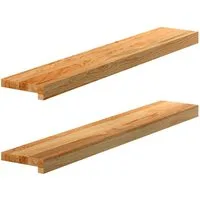 vidaXL Fensterbank Fensterbänke 2 Stk. Hellbraun 90x15x2 cm Massivholz Eiche