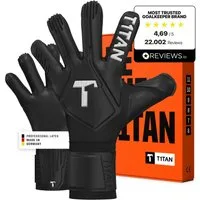 T1TAN Torwarthandschuhe Erwachsene, LEGEND Black-Out, Größe 6-11