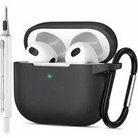 CoolGadget Kopfhörer-Schutzhülle für AirPods 3 Silikon, Stoßfest Clip Karabiner kabelloses laden Case Schutz Cover