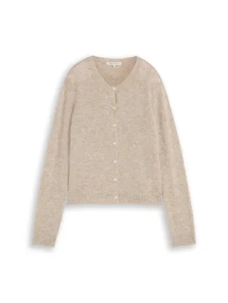 Denim Tom Tailor - Cardigan mit Alpaka-Anteil atmosphere beige melange - Gr. - L