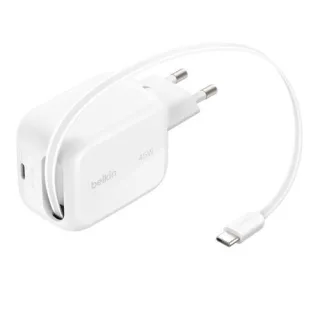 Belkin BOOST Charge Pro 45W Dual GaN einziehb.Kabel ws WCH023kqWH