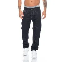 Cipo & Baxx Regular-fit-Jeans Herren Jeans Hose mit stylischen Applikationen und gewachster Waschung Dicke Nähte
