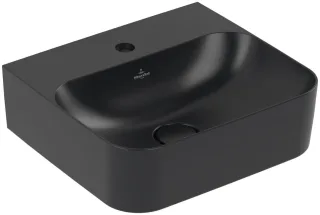 Villeroy & Boch Handwaschbecken Finion 43644C 430x390mm,, 1 Hahnloch m verd ÜL US geschl Pure Blc+ 43644CR7
