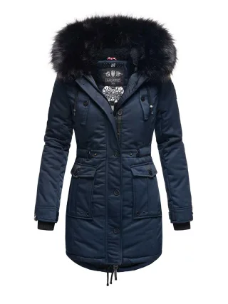 Navahoo Damen Winterjacke Luluna-Princess – Warm, Stylisch & Mit Teddyfell und Kunstfellkragen