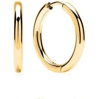 Unique Paar Creolen Schlicht aus Edelstahl in Gold 2 cm Durchmesser E5116-20
