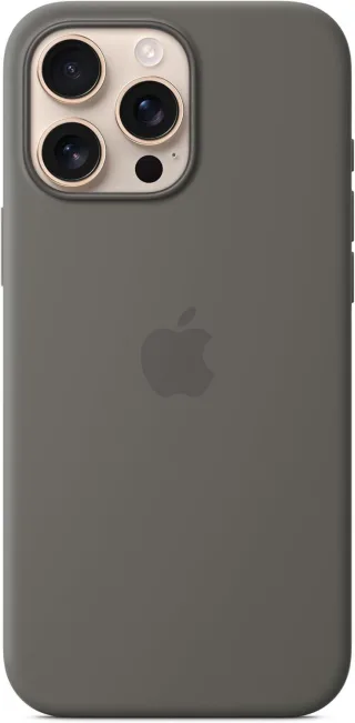 Apple Silikon Case mit MagSafe [für iPhone 16 Pro Max] steingrau